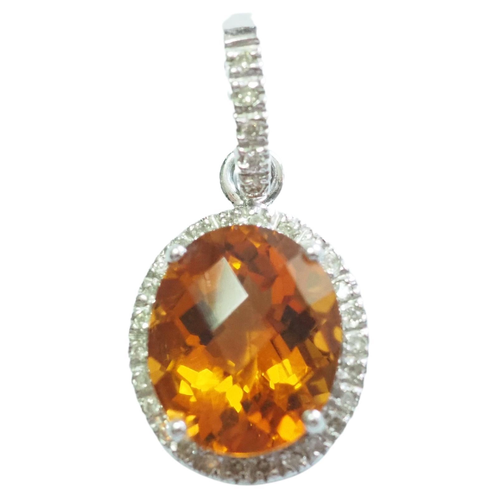 18K White Gold 0.77ct Emerald and 0.21ct Diamond Cocktail Pendant Enhancer For Sale at 1stDibs