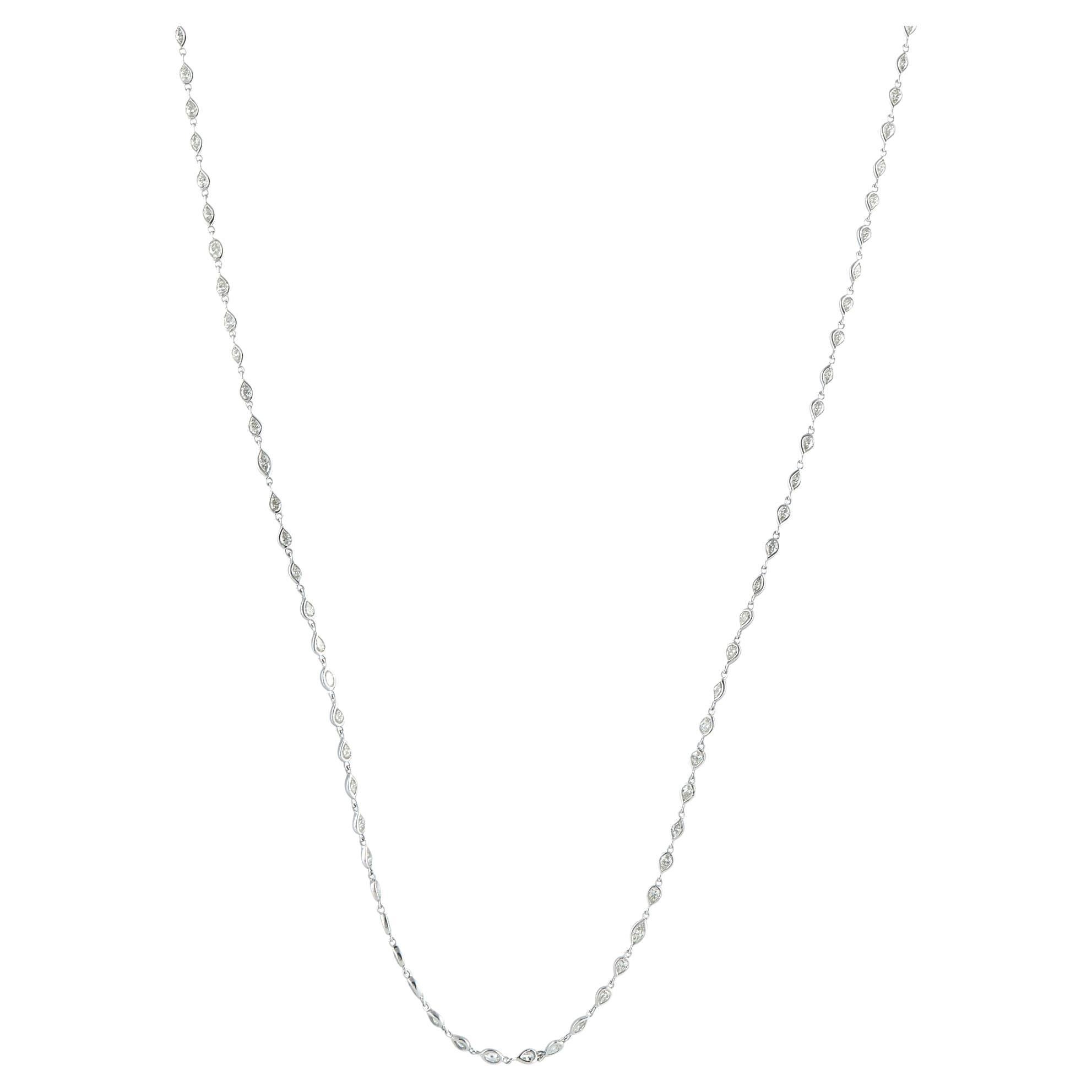 Sautoir en or blanc 18K avec 7,85ct de diamants
