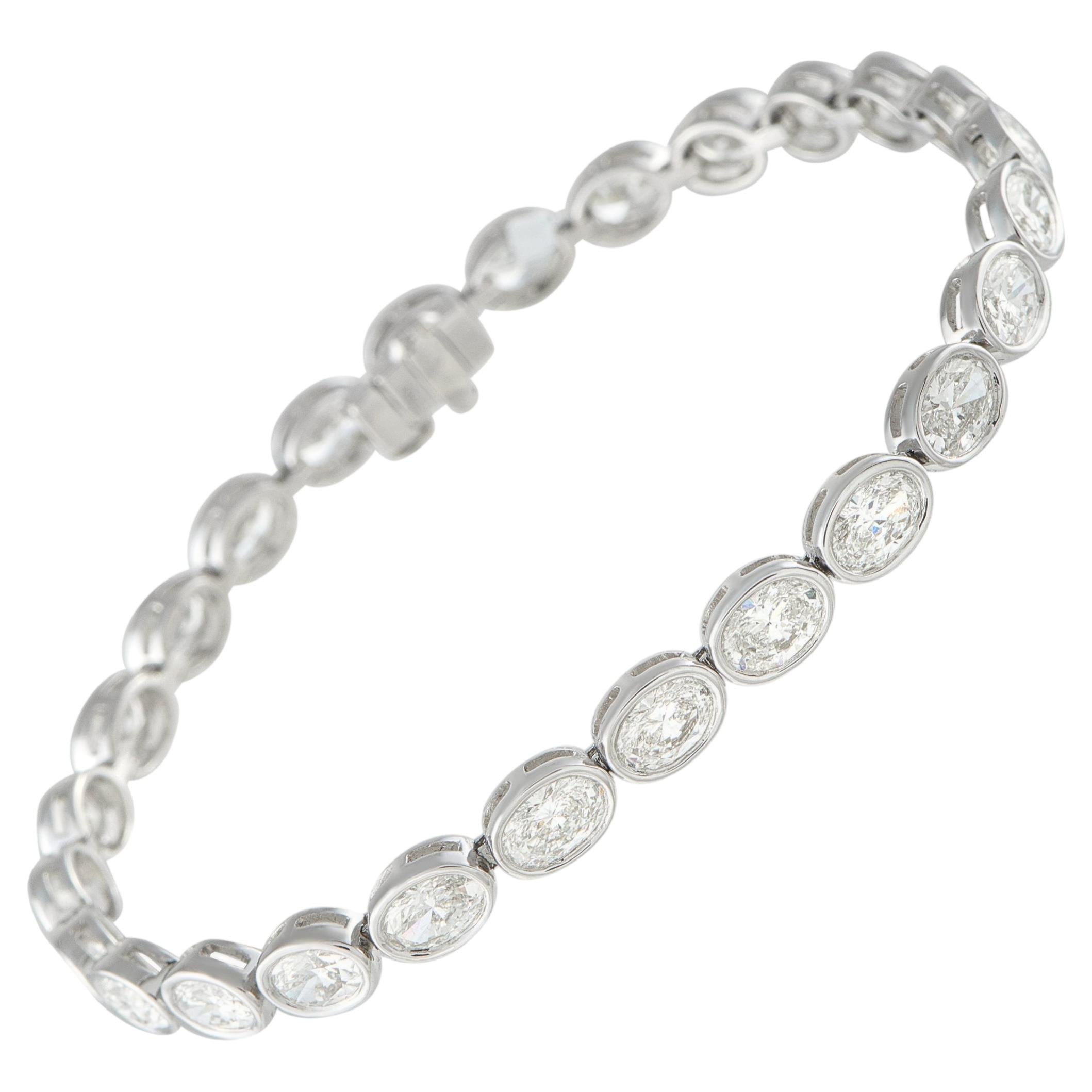 Pulsera de oro blanco de 18 quilates con 8,05 ct de diamantes ALB-18559-1