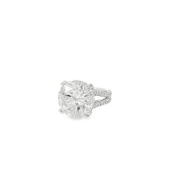 18k White Gold 8.09ct EGL Certified Natural Round Brilliant Diamond Ring