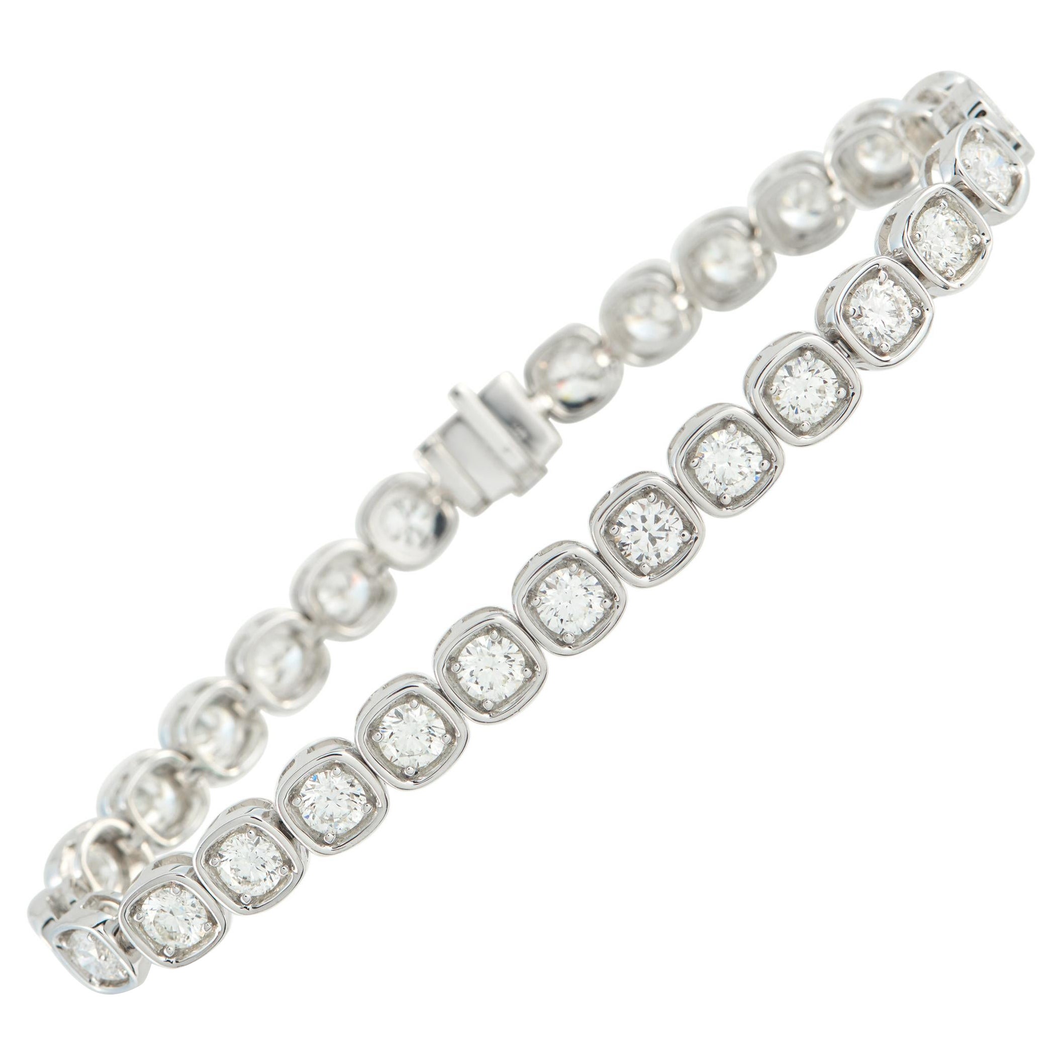 Pulsera de oro blanco de 18 quilates con 8,0 ct de diamantes ALB-20136-2 en venta