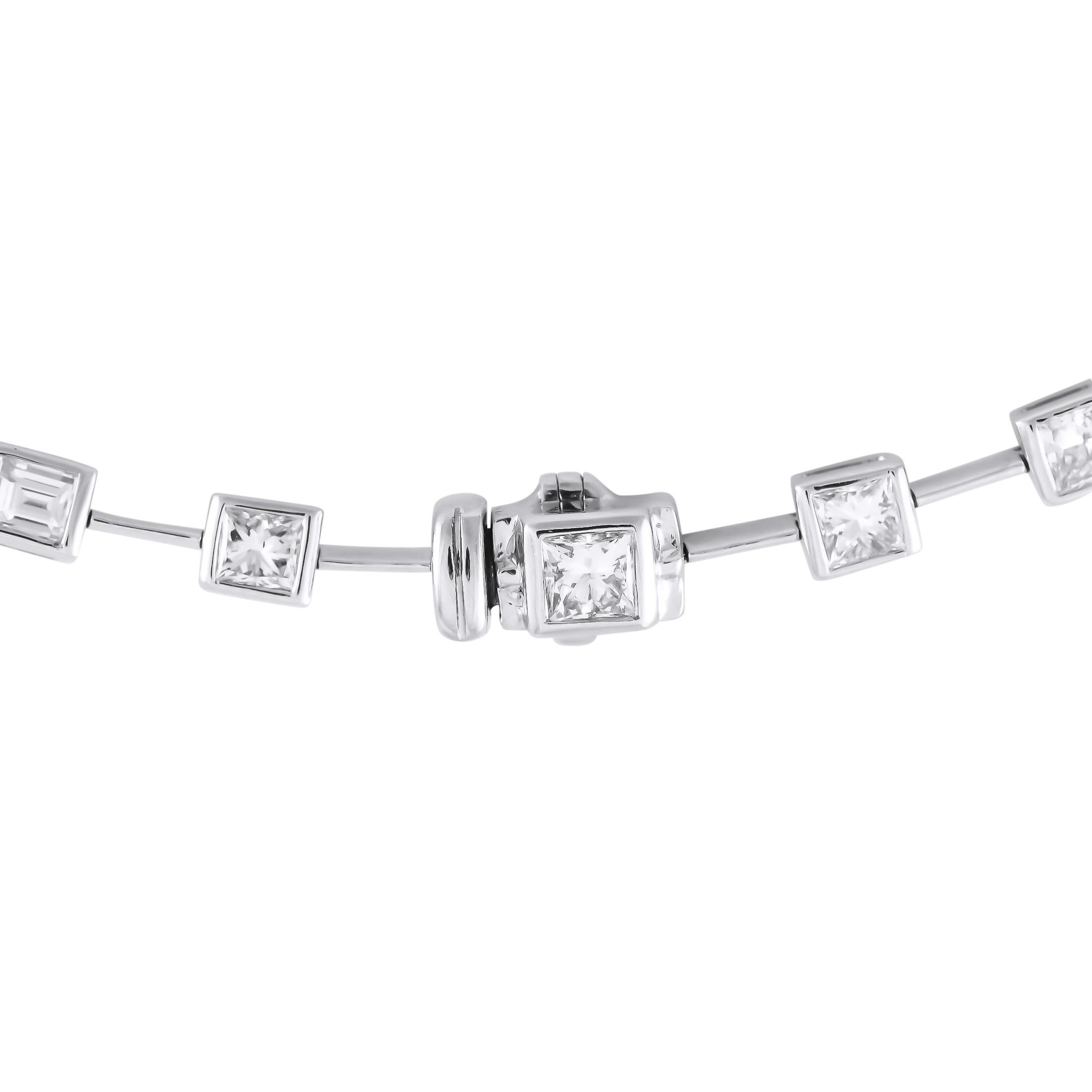 Mixed Cut 18K White Gold 8.10ct Diamond Necklace