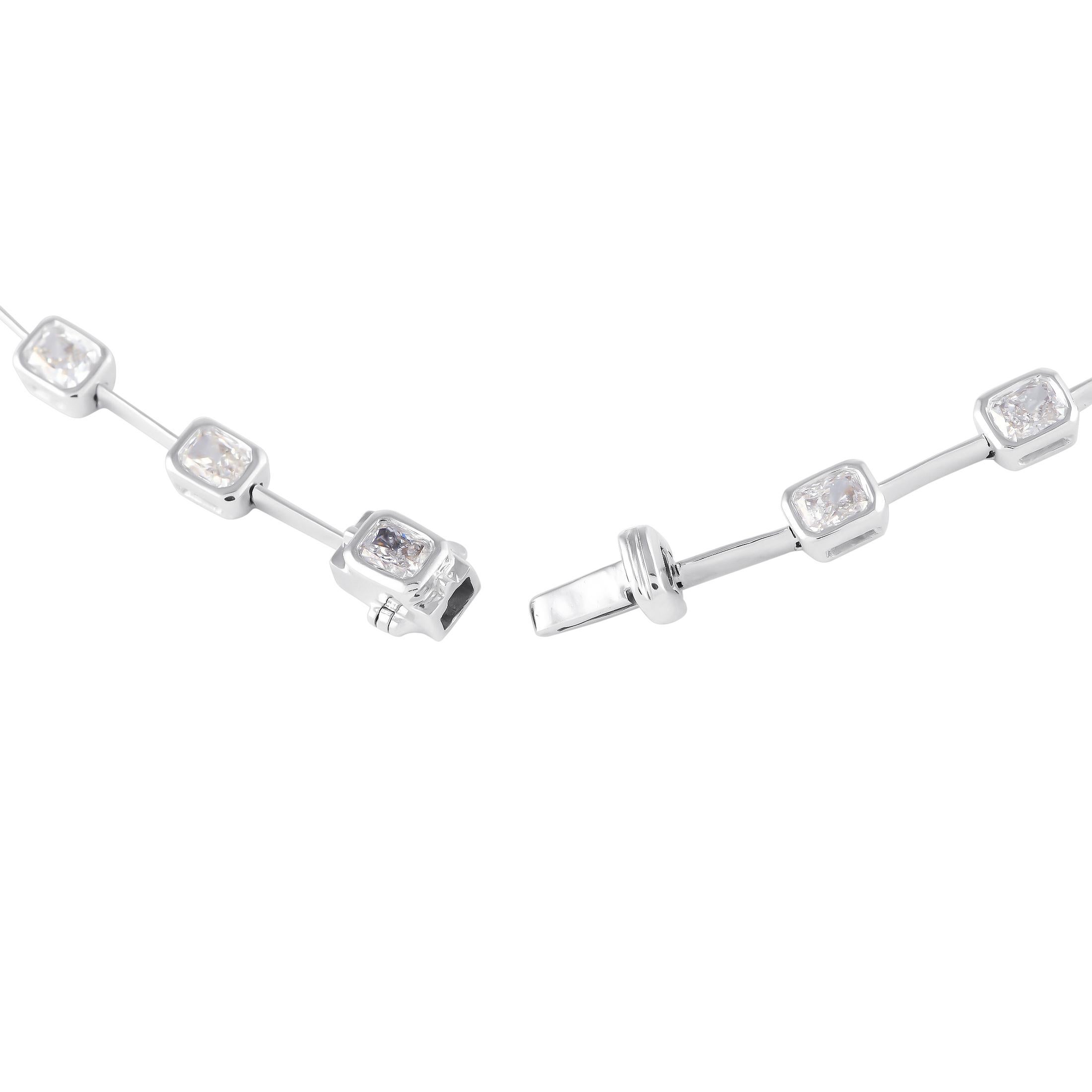 Round Cut 18K White Gold 8.15ct Diamond Necklace