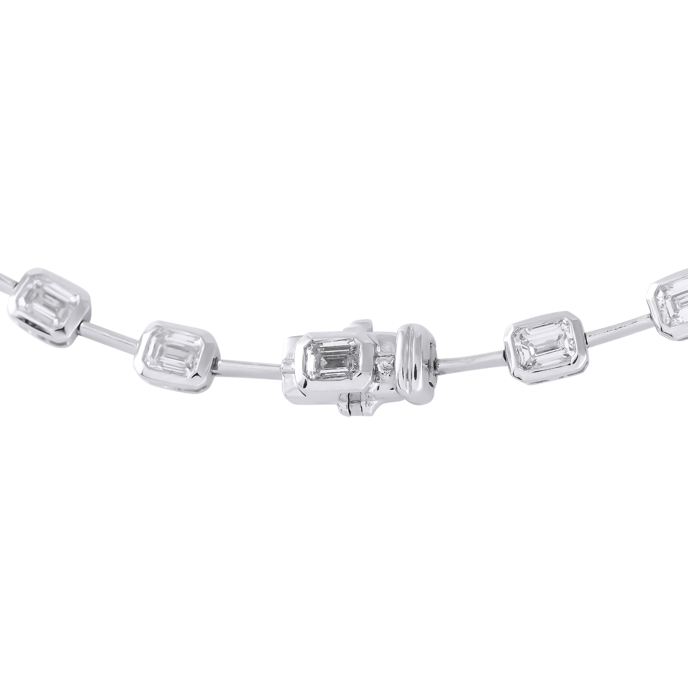 Taille mixte Collier en or blanc 18 carats avec diamants 8,25 carats