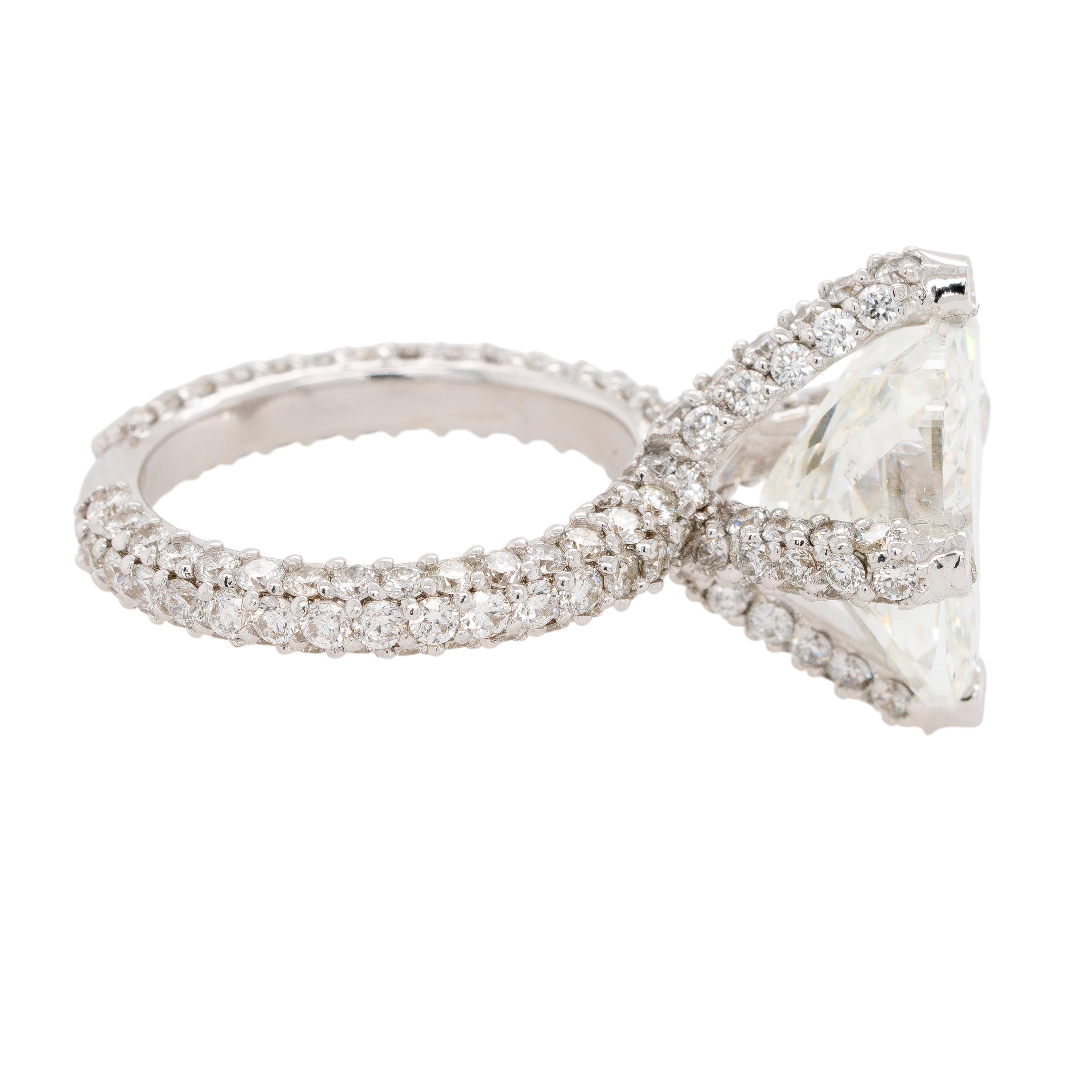 18k White Gold 8.62ctw GIA Certified Cushion Cut Diamond Engagement Ring In New Condition In Boca Raton, FL