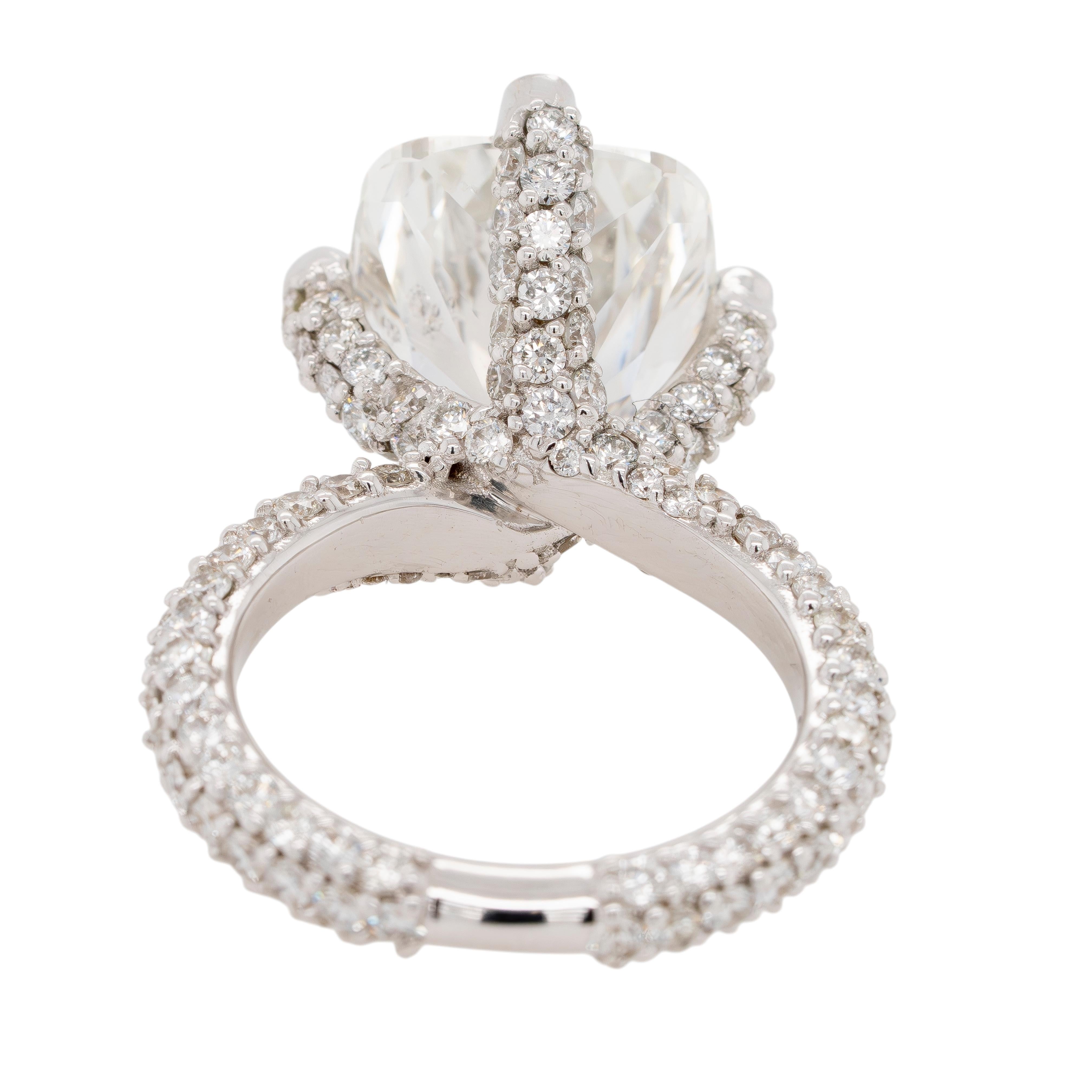 18k White Gold 8.62ctw GIA Certified Cushion Cut Diamond Engagement Ring 1