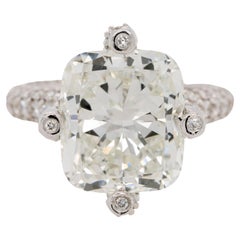 18k White Gold 8.62ctw GIA Certified Cushion Cut Diamond Engagement Ring