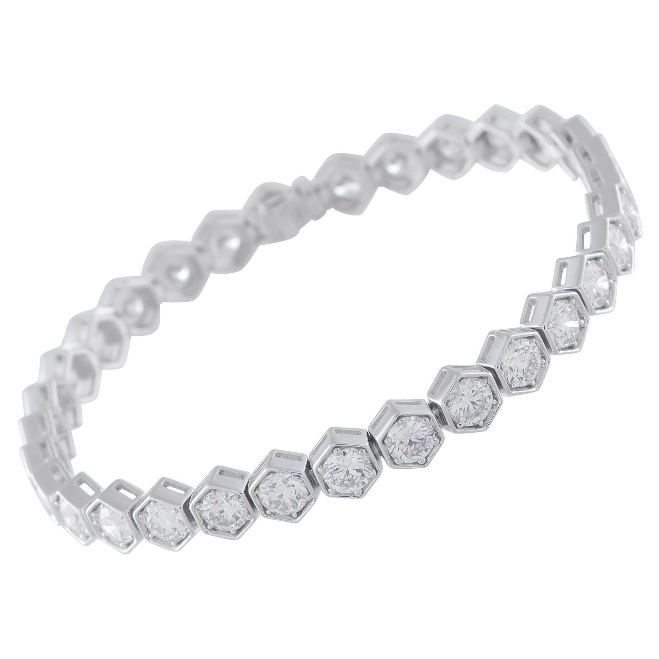 Pulsera de diamantes de 8,75 ct en oro blanco de 18 quilates ALB18837-2