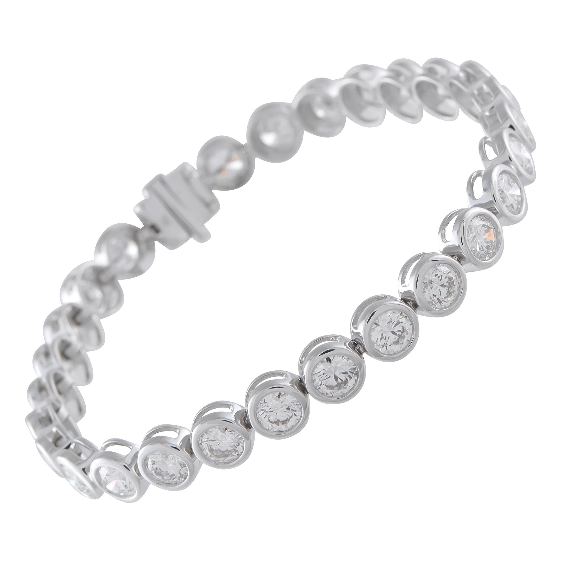 Pulsera de oro blanco de 18 quilates con 9,0 ct de diamantes ALB19674-1