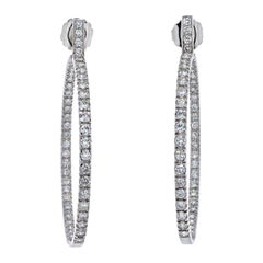 Orecchini con diamanti a cerchio in oro bianco 18K da 9,25 carati
