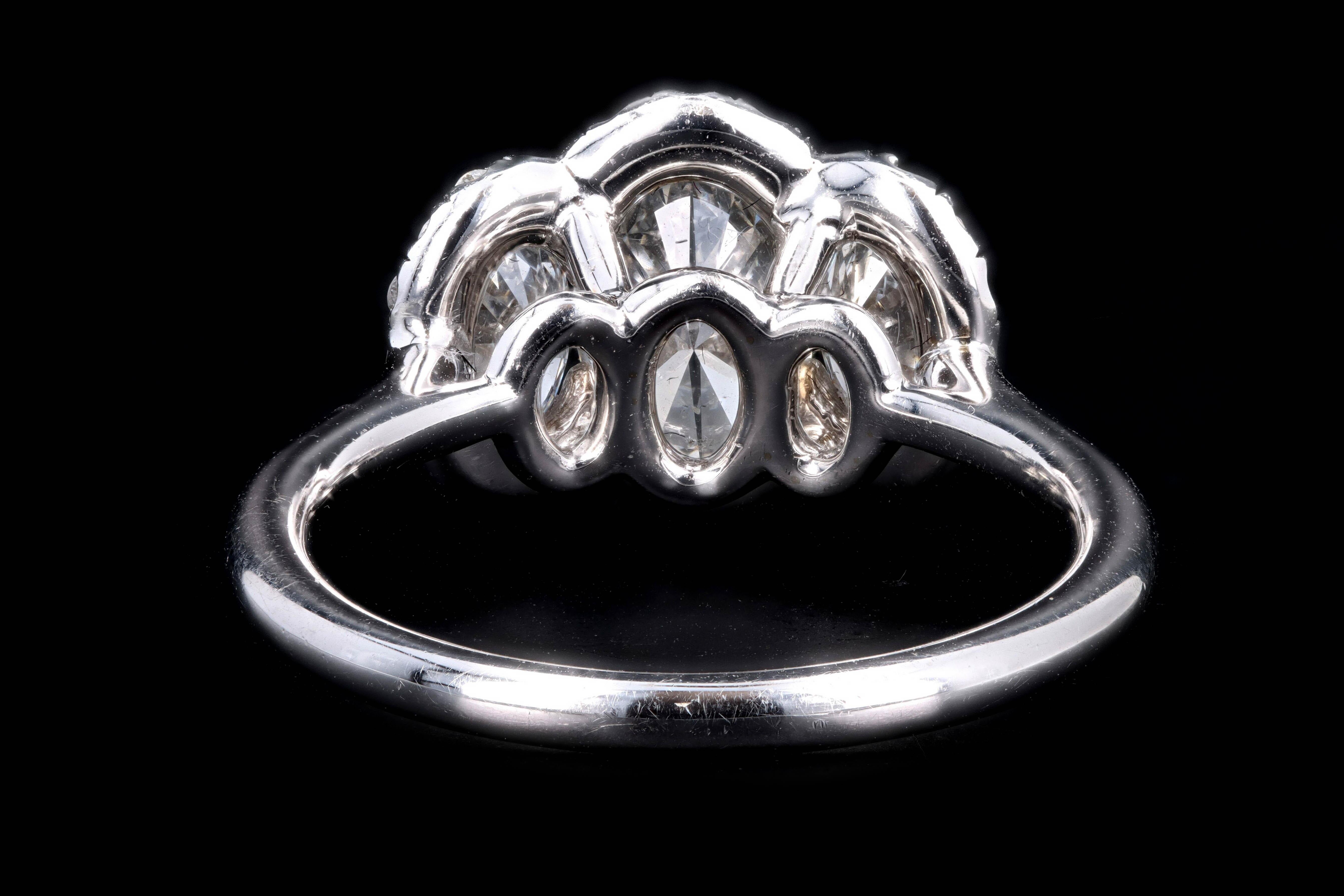 Women's 18 Karat White Gold .95 Carat Oval Cut Diamond Engagement Ring