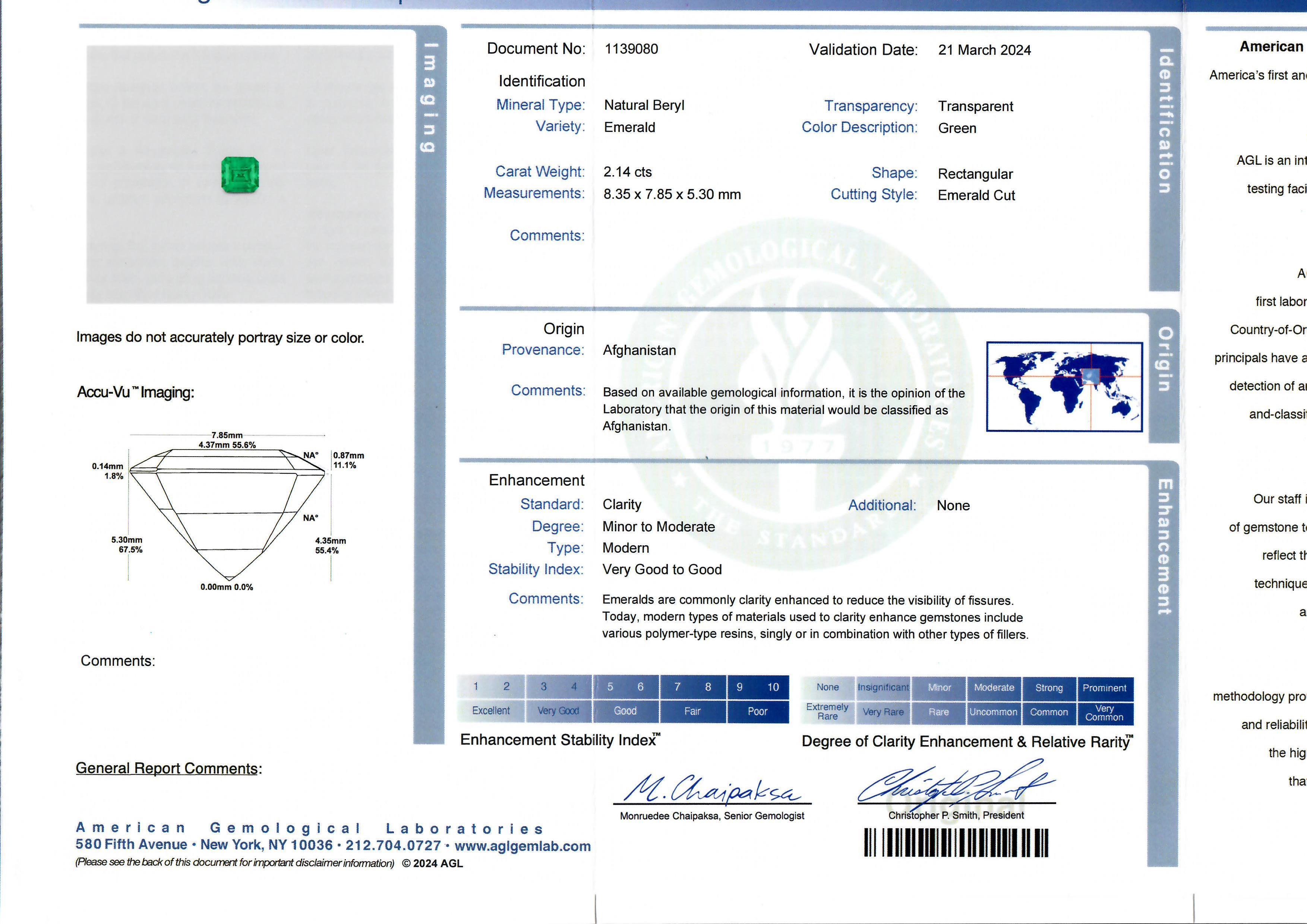--Stone(s):--
(1) Natural Genuine Emerald - Emerald Cut - Claw Prong Set - Very Nice Vivid Green Color - 2.14ct (approx. based on GIA measurements)
** See Certification Details Below for Complete Info **
(16) Natural Genuine Diamonds - Round