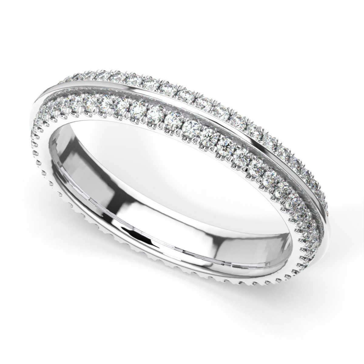 Round Cut 18K White Gold Allier Diamond Eternity Ring '1/2 Ct. Tw' For Sale