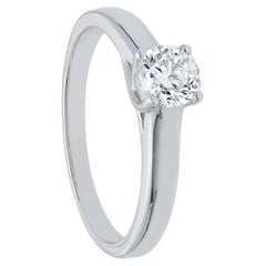 18K White Gold and 0.5 Carat Diamod Pradera Classic Four-Claws Ring