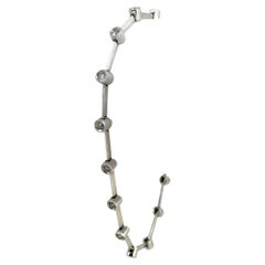18k White Gold and 0.50cttw Bezel Set Diamonds Link Bracelet 7"