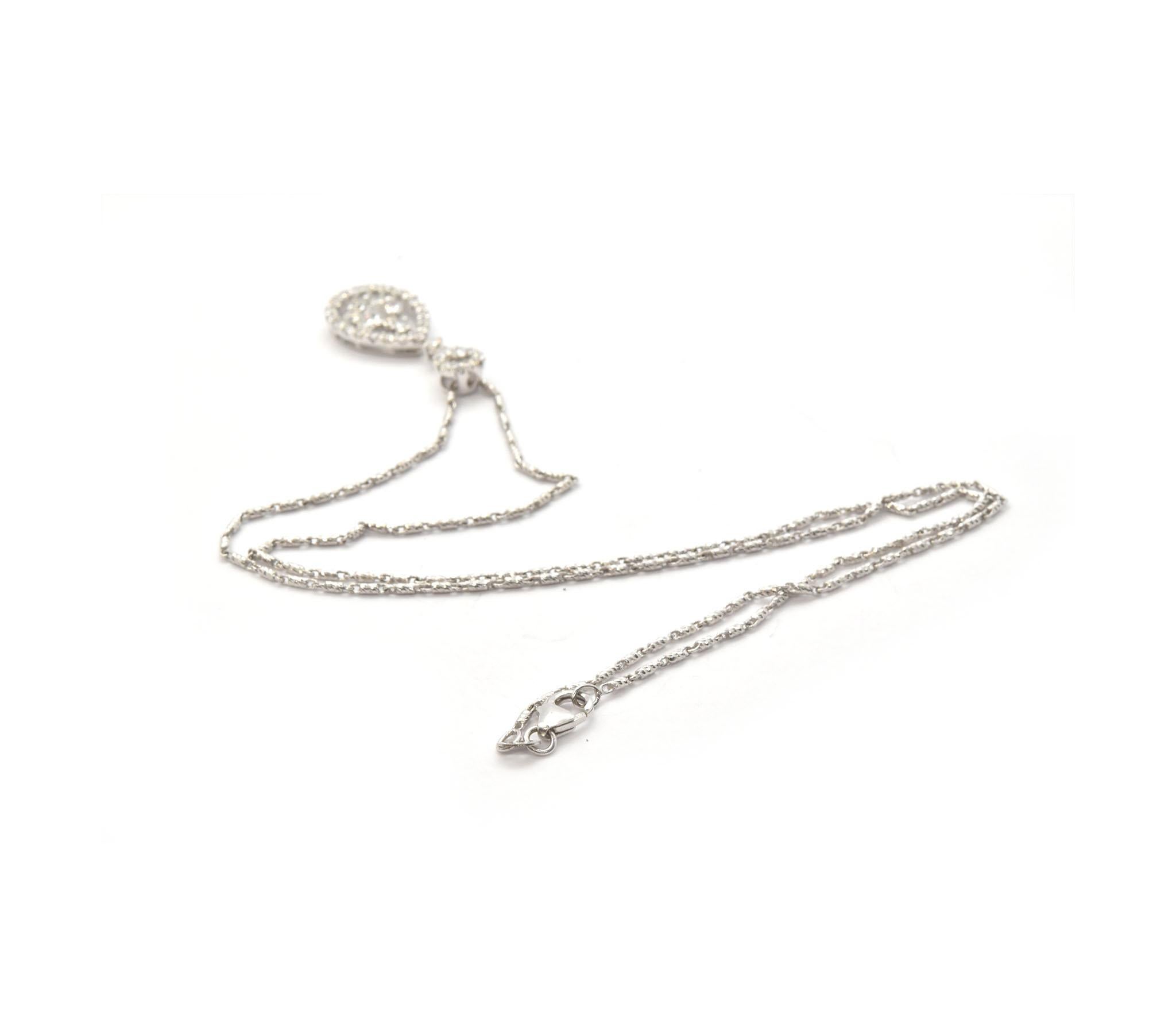 Women's 18 Karat White Gold and 1.25 Carat Diamond Drop Necklace