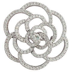 Broche en or blanc 18 carats et diamants 5,50 carats