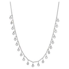 18k White Gold and Bezel Set Diamond Necklace