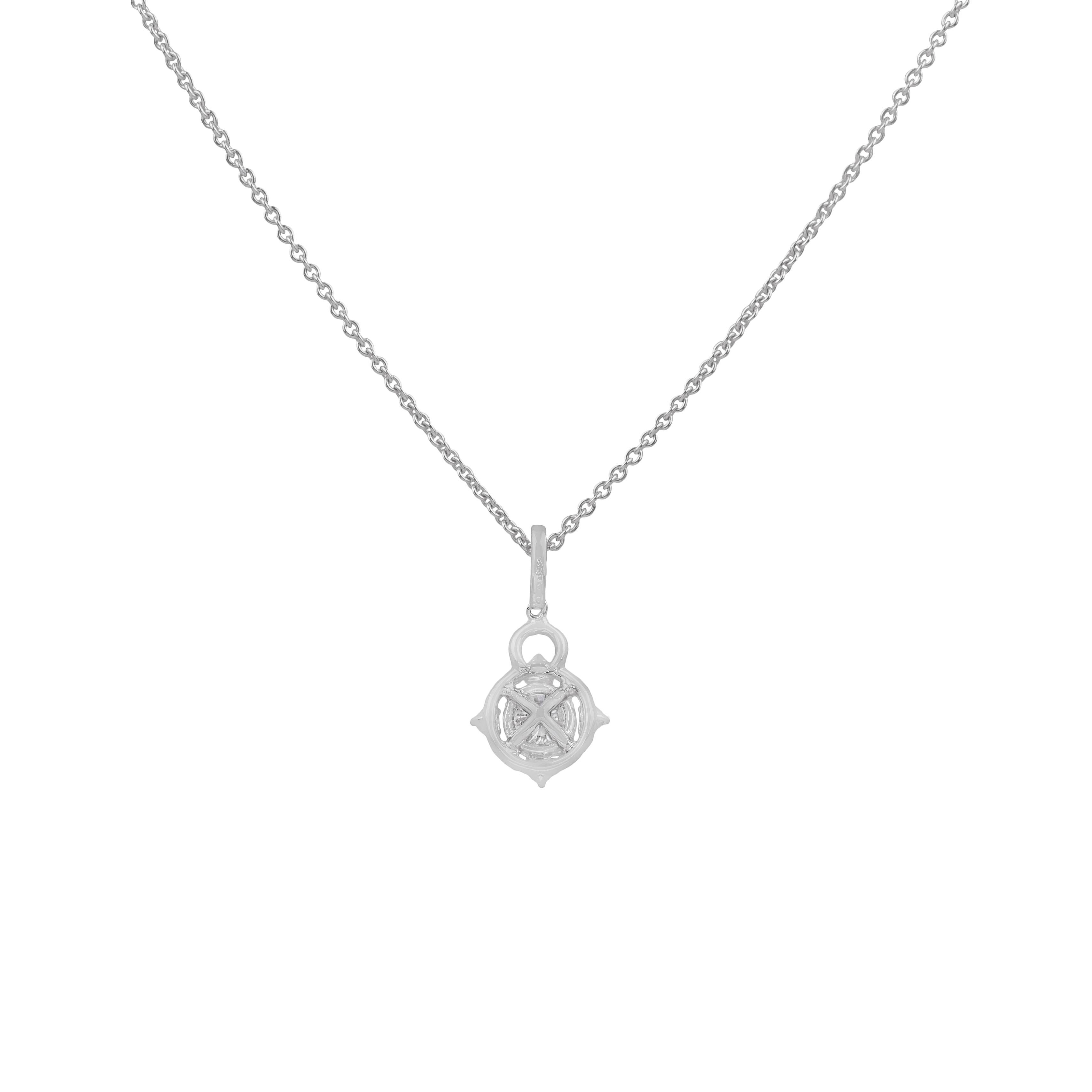 Contemporary 18k White Gold and Brilliant Cut Diamonds Pendant Necklace For Sale