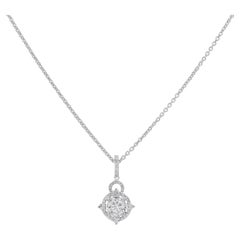 18k White Gold and Brilliant Cut Diamonds Pendant Necklace