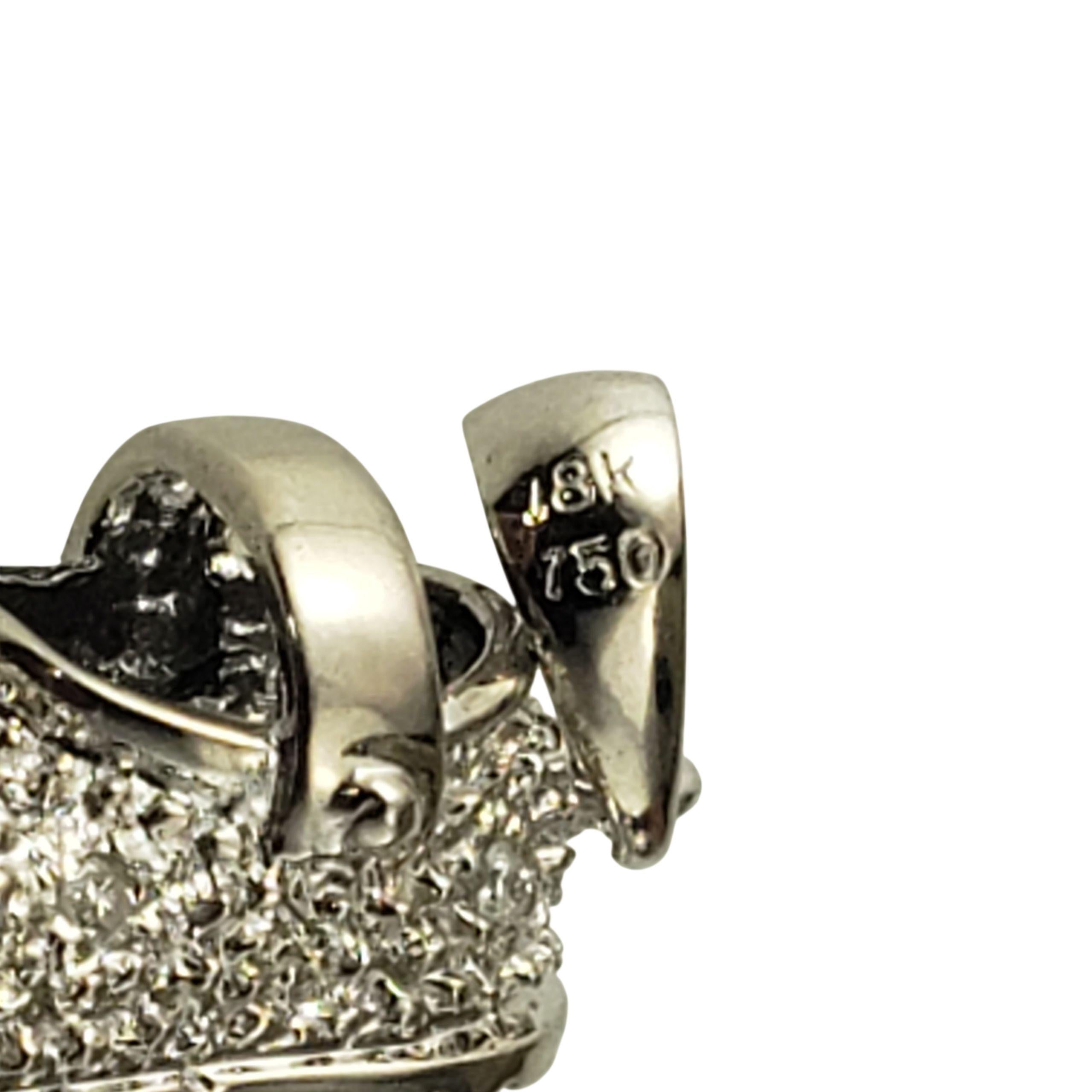 Women's 18K White Gold and Diamond Baby Shoe Charm #22691 For Sale