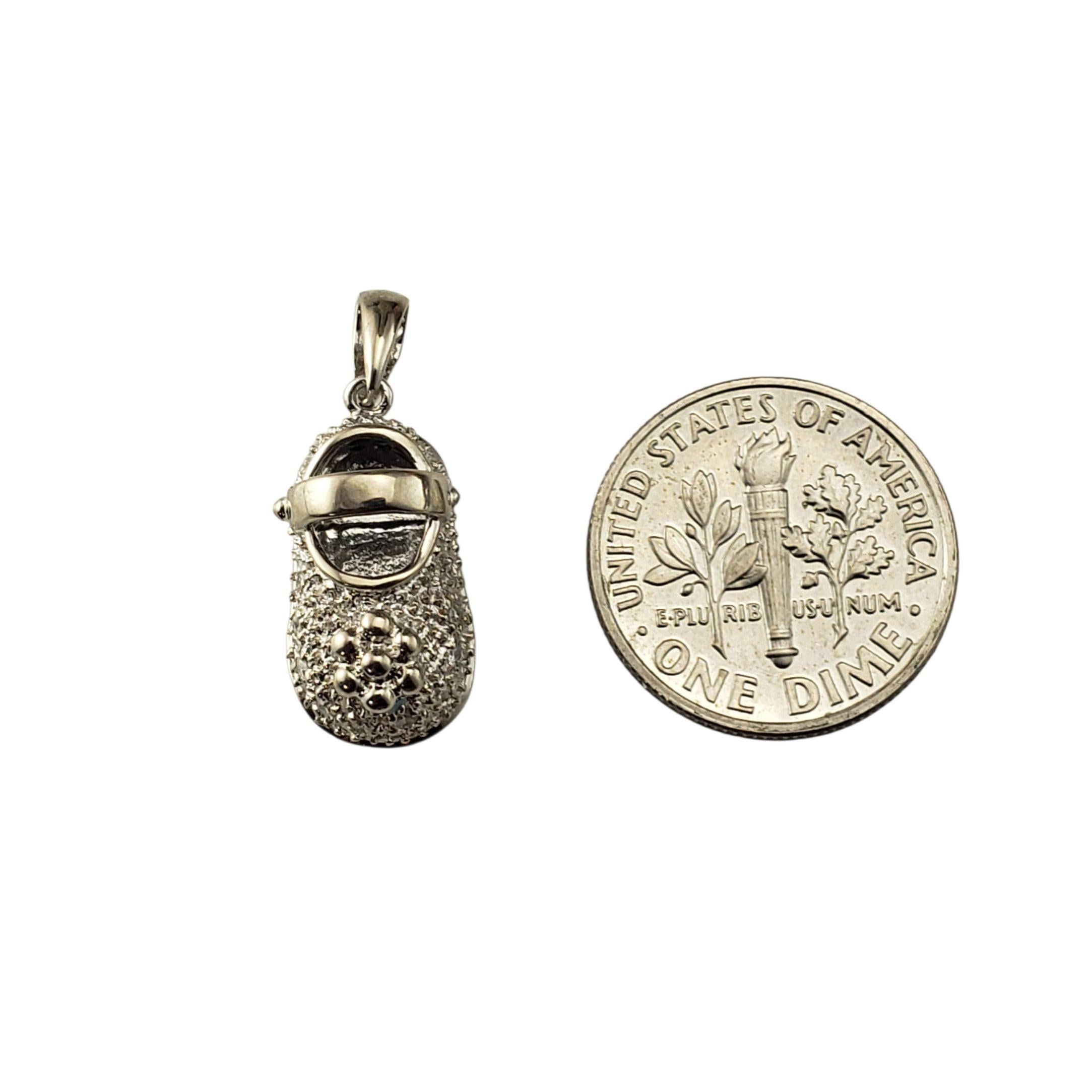 18K White Gold and Diamond Baby Shoe Charm #22691 For Sale 1