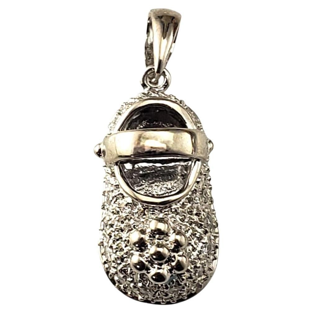 18K White Gold and Diamond Baby Shoe Charm #22691 For Sale