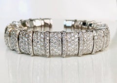 18 Karat White Gold and Diamond Bangle Bracelet- 13.65 CT