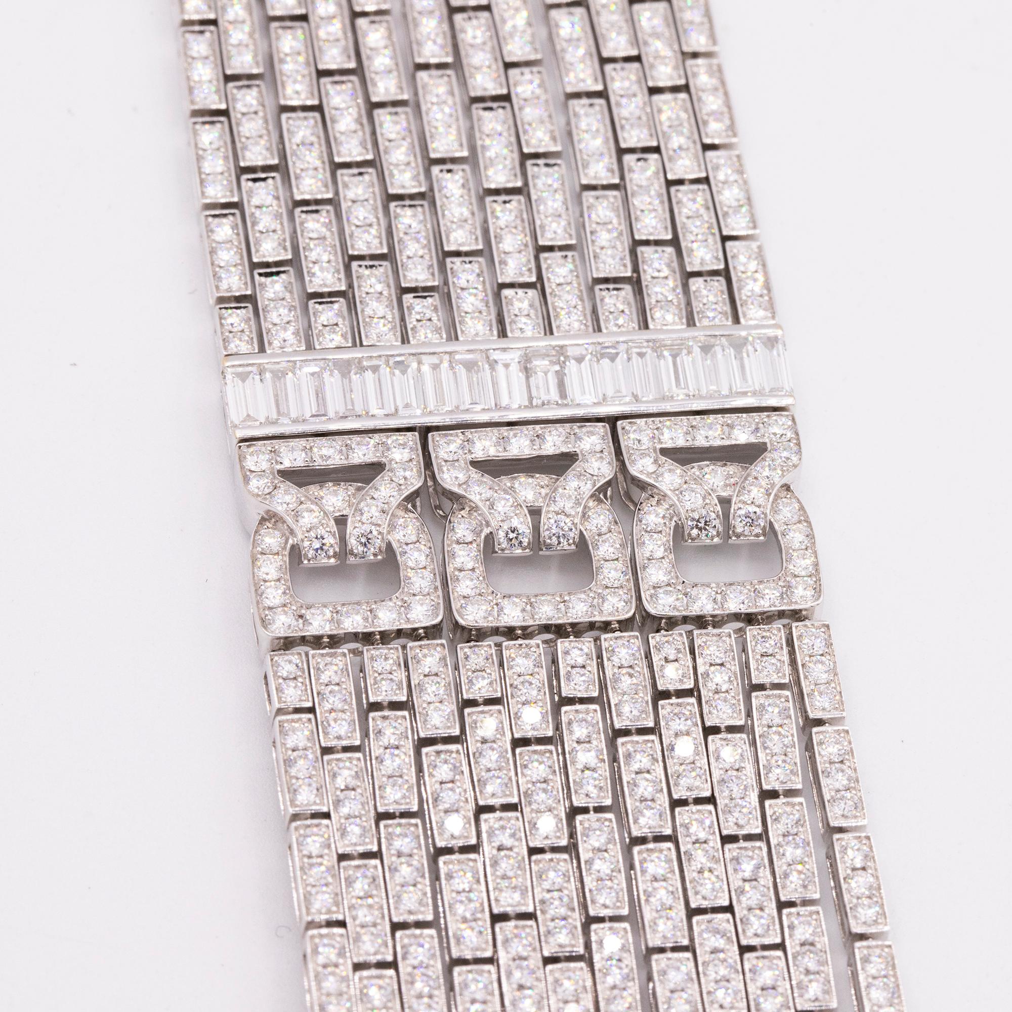 18k White Gold and 21 Carat Diamond Cuff Bracelet-Original Retail $95, 000 1