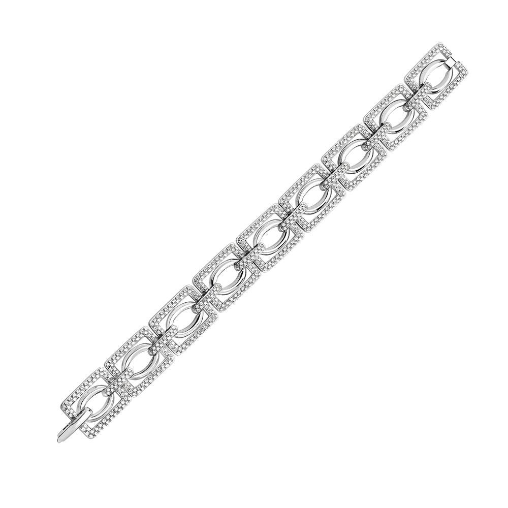 This bracelet features 4.08 carats of G VS diamonds. 55.5 grams total weight. 7 3/4 inch length. 

Viewings available in our NYC showroom by appointment.