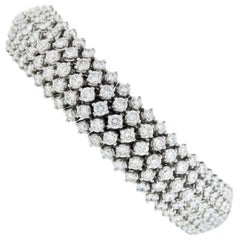 18 Karat White Gold and Diamond Five-Row Tennis Bracelet