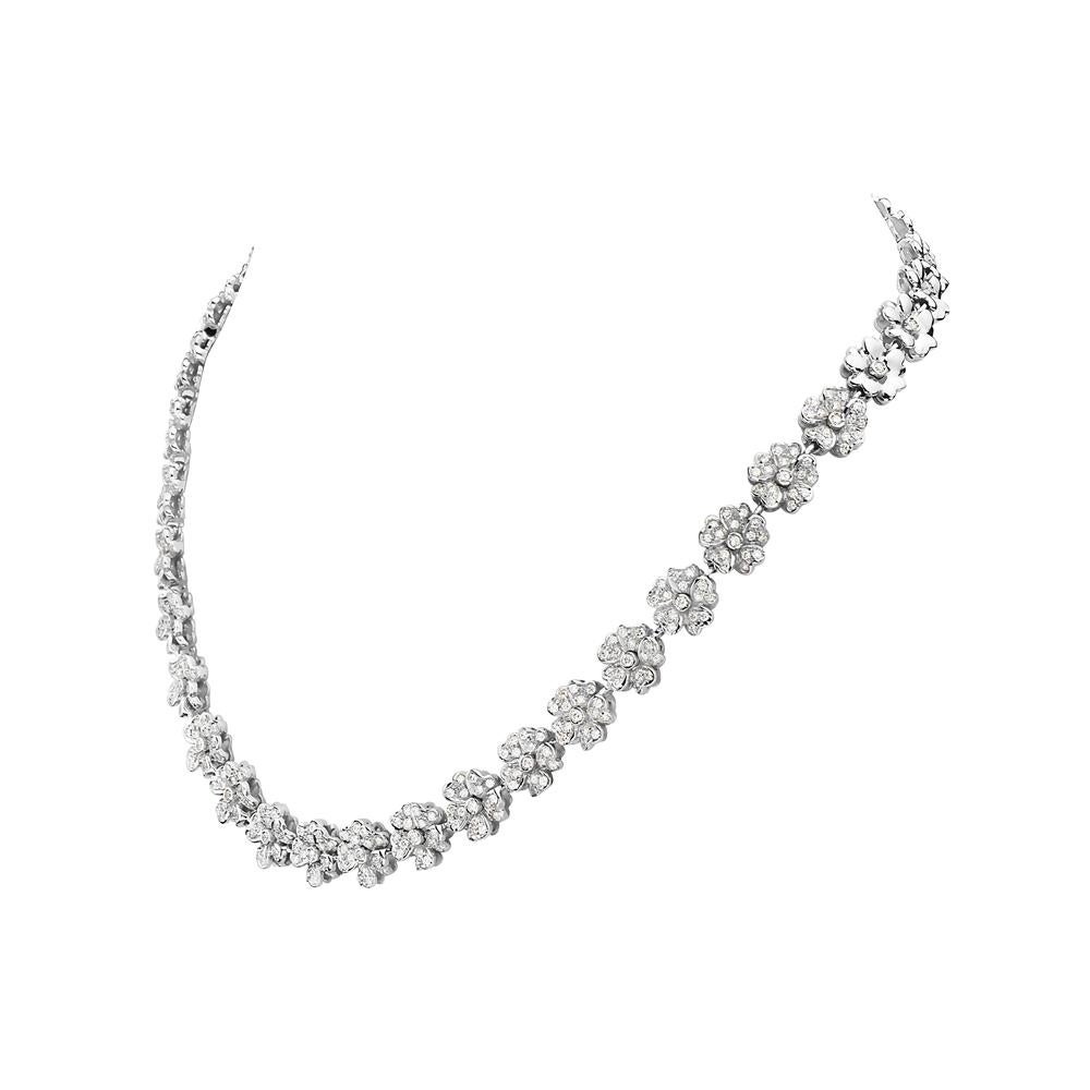 This necklace features 4.20 carats of G VS round pave diamonds set in 18K white gold. 61 grams total weight. 7.5 inch drop. Made in Italy. 

Viewings available in our NYC showroom by appointment. 