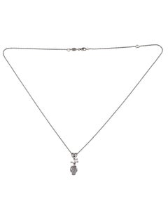 18K White Gold and Diamond Golf Clubs Pendant Necklace #25137