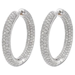 18k White Gold and Diamond Inside/Out Earrings