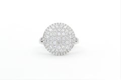 18k White Gold and Diamond Micro Pave Dome Button Style Rings 2.00ctw