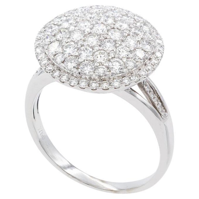 18k Weißgold und Diamant Micro Pave Dome Button Stil Ringe 2,00ctw