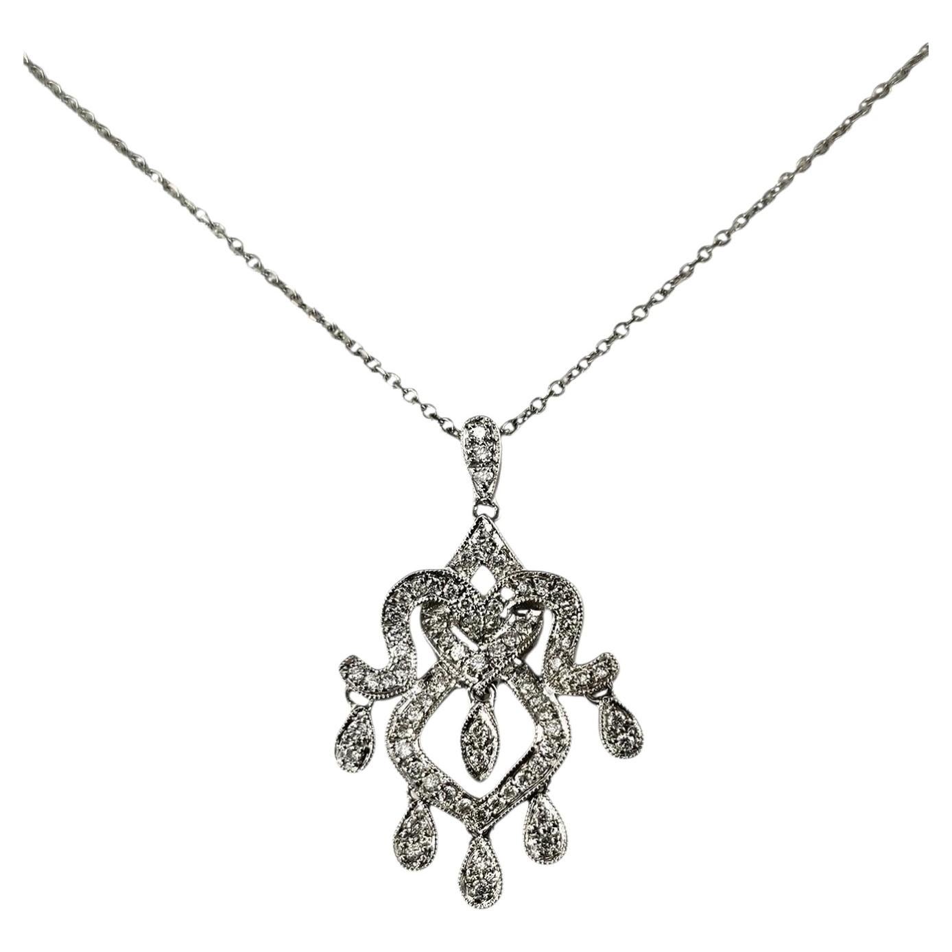Collana con ciondolo in oro bianco 18 carati e diamanti n. 25595