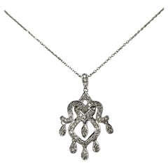 Collier avec pendentif en or blanc 18 carats et diamants n° 25595