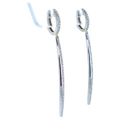 18K White Gold and Diamond Pendant Style Earrings, by Bunda