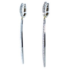 18K White Gold and Diamond Pendant Style Earrings, by Bunda