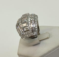 18K White Gold and Diamond Ring, 1970s Italy
