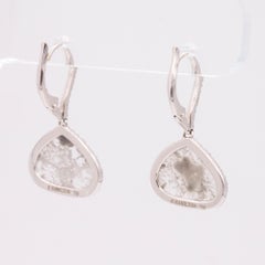 18 Karat White Gold and Diamond Slice Drop Earrings-Original Retail $5500