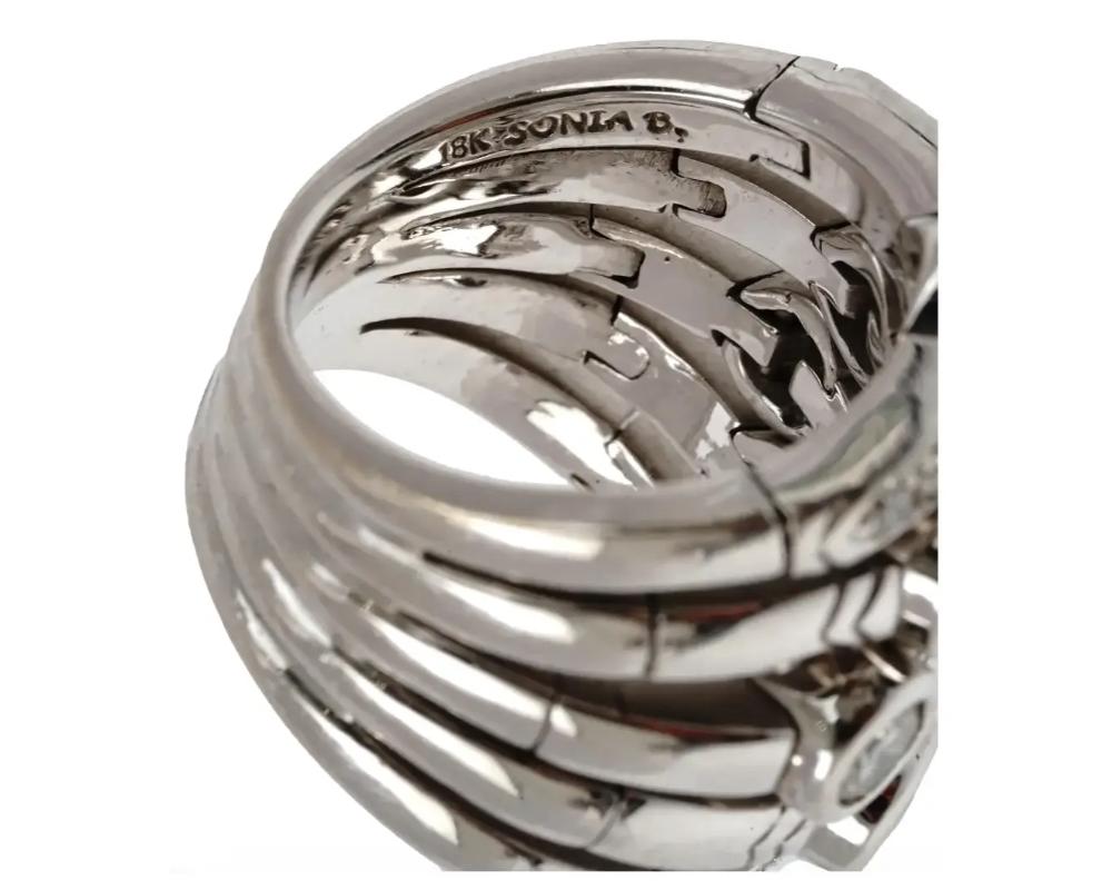 Round Cut 18K White Gold And Diamonds Ring By Sonia Bitton