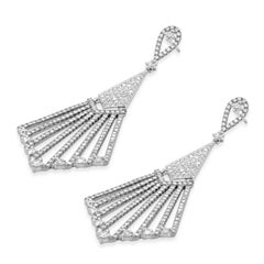 18K White Gold and Pave Diamond Chandelier Earrings
