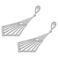 18K White Gold and Pave Diamond Chandelier Earrings