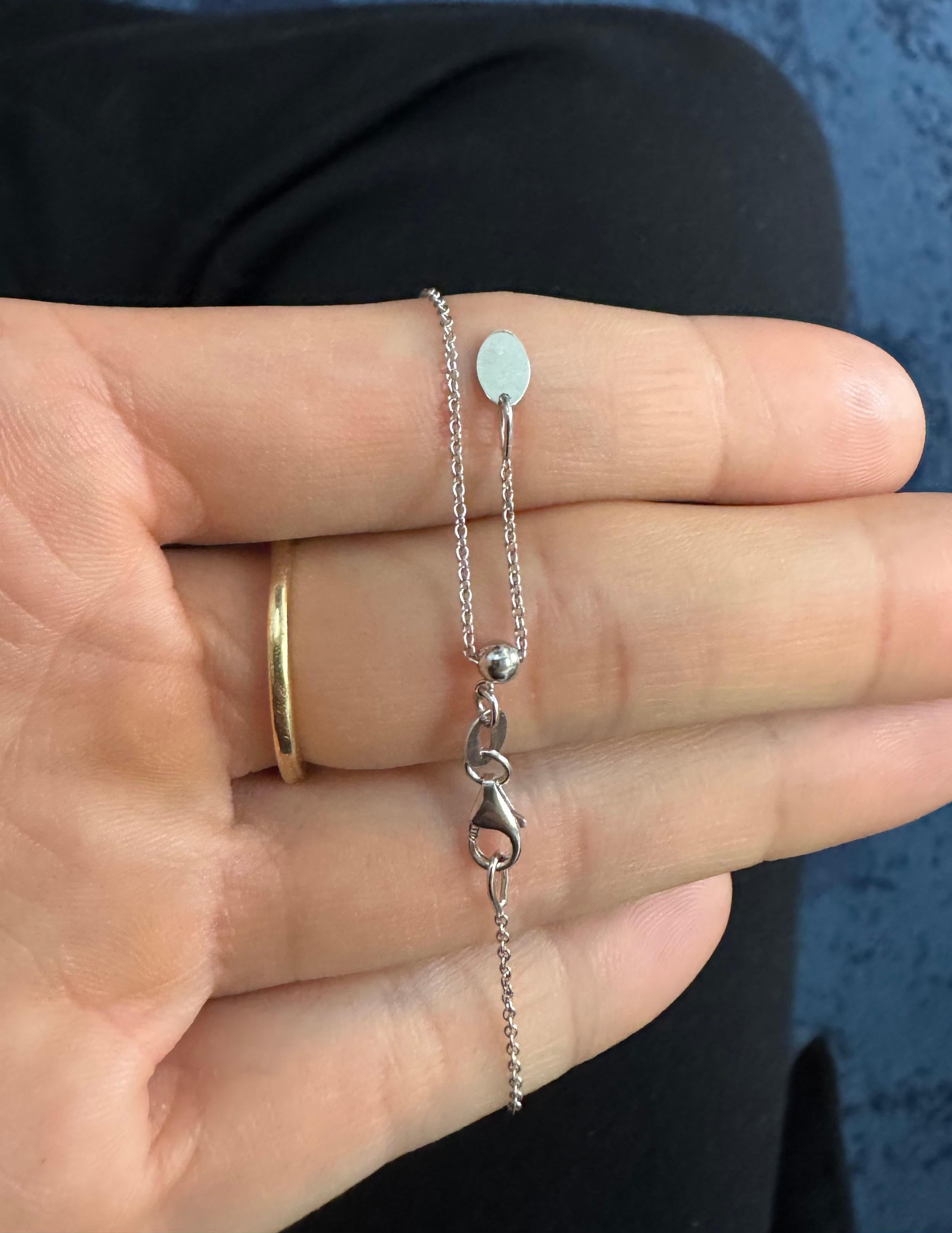 Taglio brillante Collana a nastro con diamanti graduati in oro bianco 18K e platino in vendita