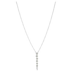 Collier Streamer en or blanc 18K et platine à diamants gradués