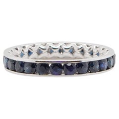 18K White Gold And Sapphire Eternity Band Ring 1.88 ct.