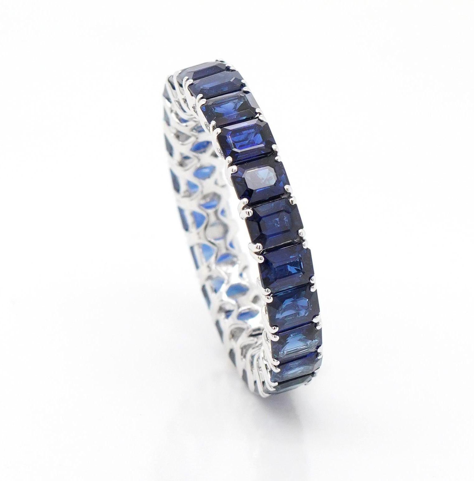18K white gold with natural blue sapphire 5.94 carat 3.62 grams