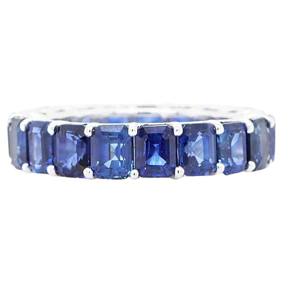 18K White Gold And Sapphire Eternity Band Ring 8.94 ct.